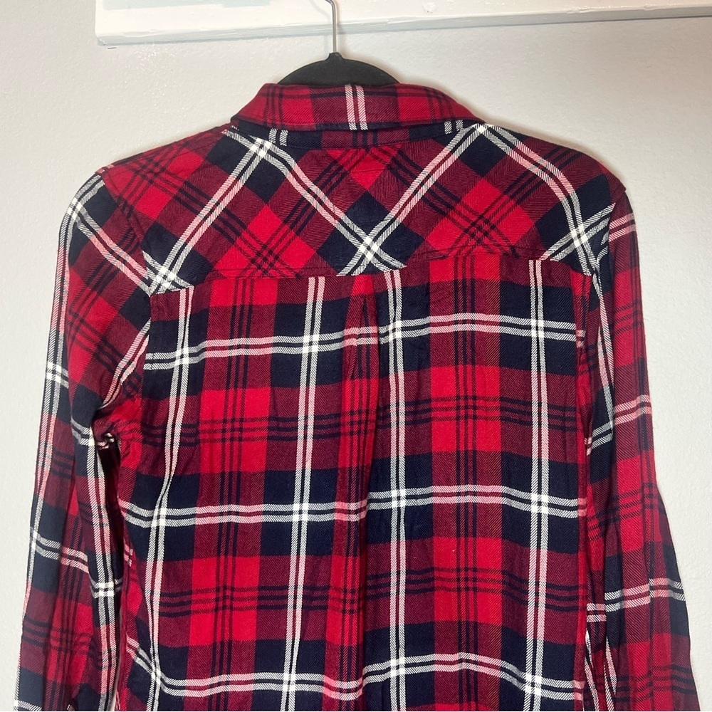 Rails Hunter Plaid Button Up Shirt Cherry Navy White Size XS Soft - Picture 8 of 12